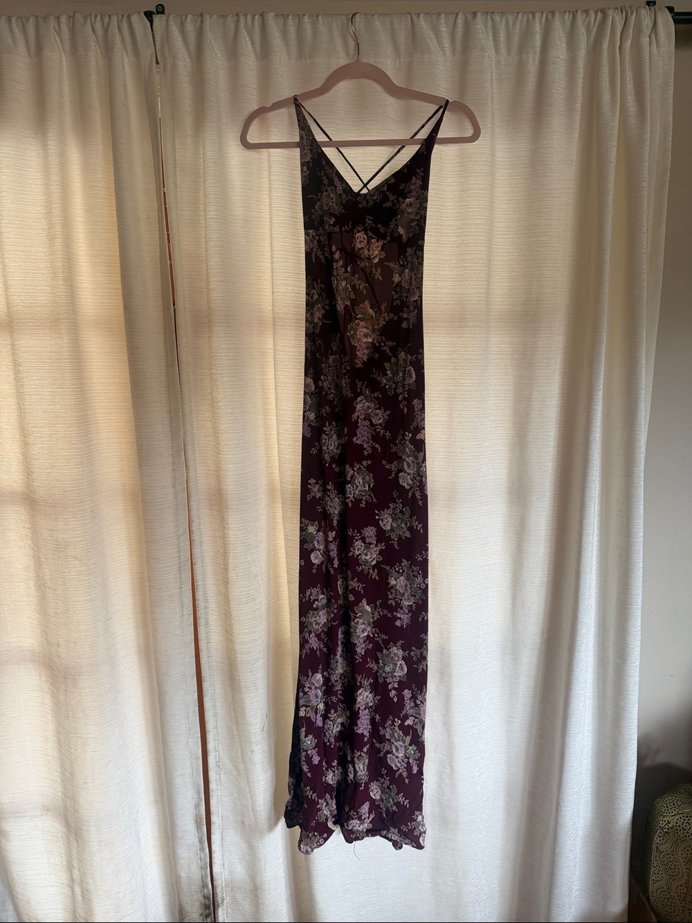Flynn skye saturdaze maxi slit backless dress wine floral